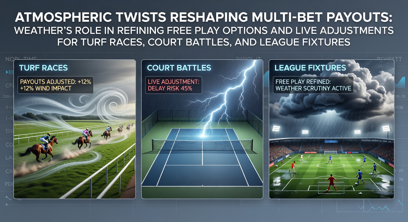 Weather patterns influencing betting adjustments across horse racing tracks, tennis courts, and football fields