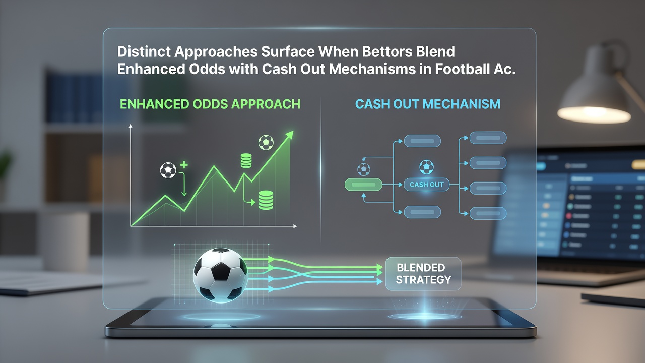 Bettors analyzing cash-out values on football accumulator slips during evening matches