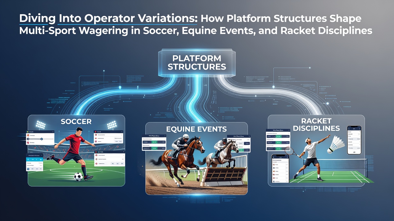 Comparison of betting platform interfaces showing soccer, horse racing, and tennis markets side by side