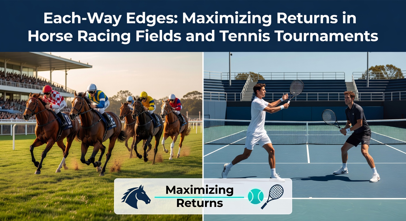 Tennis players locked in a tense rally on a sun-baked court, illustrating the marathon draws where each-way bets on deep runs pay off handsomely