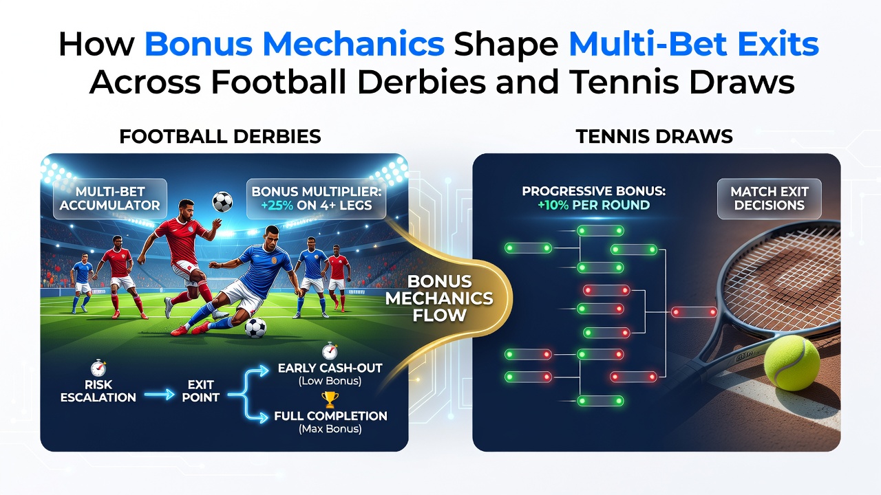 Diagram showing bonus structures affecting accumulator cash-outs in football and tennis betting markets