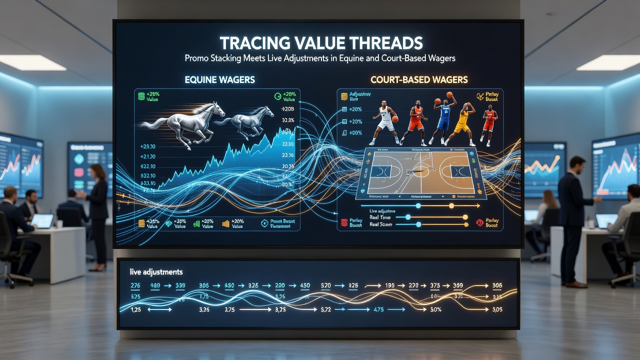 Live betting dashboard showing cash-out options and stacked promotions for tennis and horse racing events