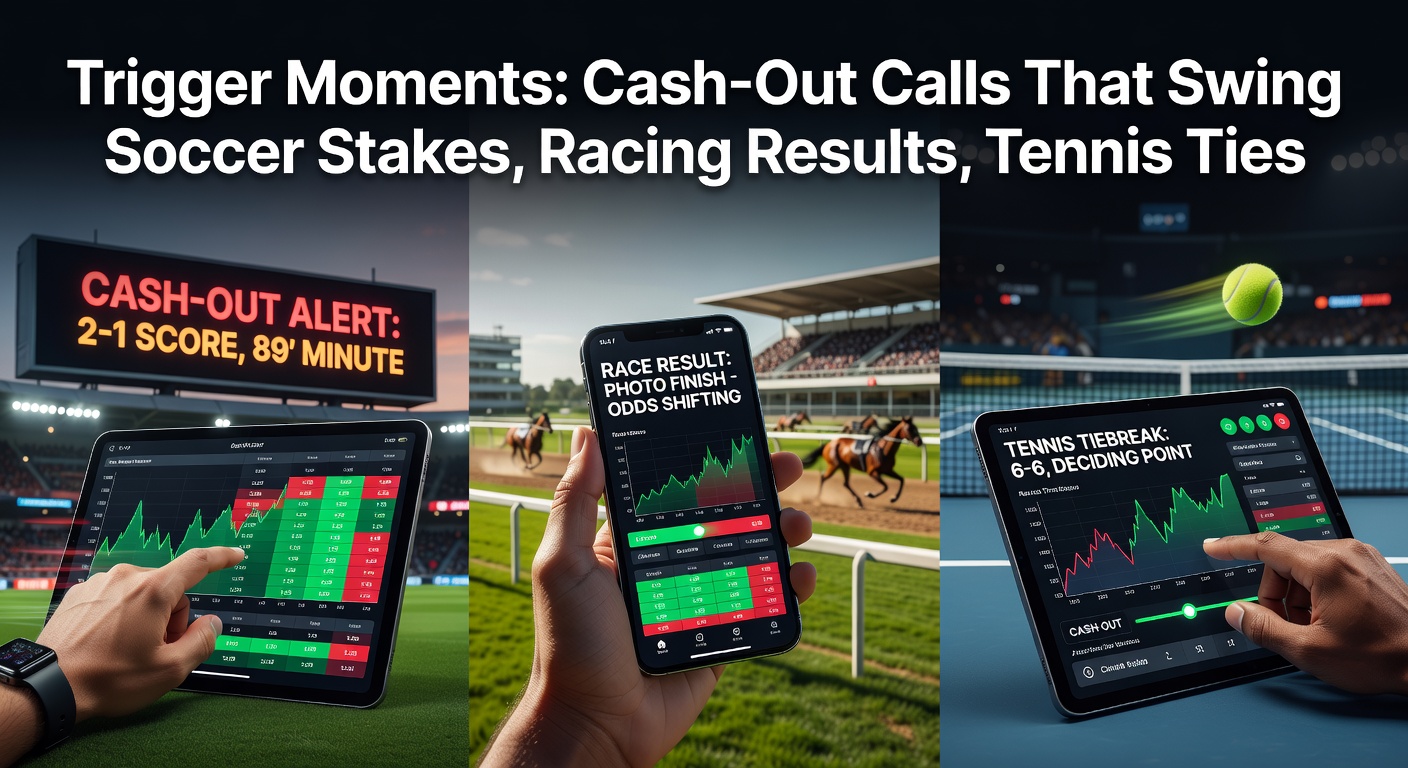 A tense soccer match with players chasing a late goal, overlaid with cash-out button graphics highlighting a betting interface during a critical moment